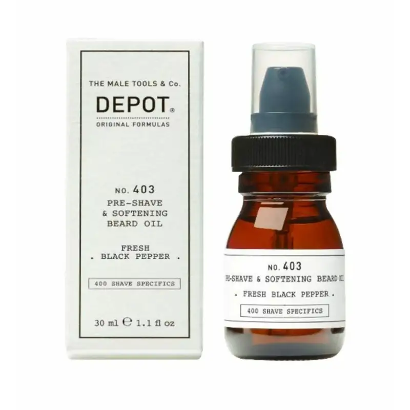 DEPOT no.403 Pre-Shave & Softening Beard Oil 30ml - Black Pepper