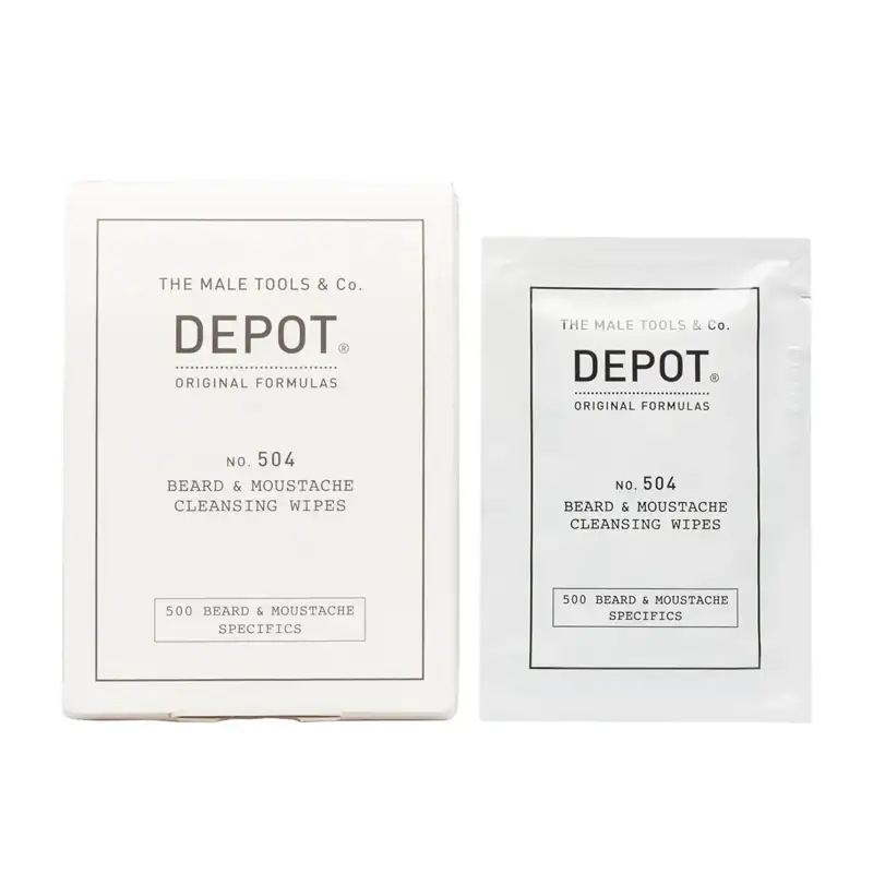 DEPOT no.504 Beard & Moustache Cleansing Wipes 12x Salviette