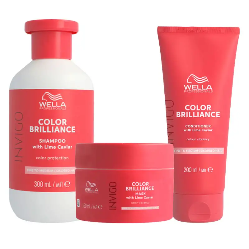 WELLA Kit Invigo Color Brilliance Capelli Sottili Shampoo 300ml + Maschera 150ml + Conditioner 200ml