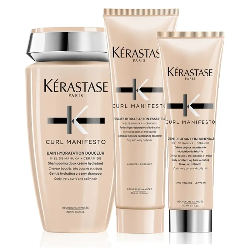 KERASTASE Kit Curl Manifesto Shampoo 250ml + Conditioner 250ml + Crème 150ml